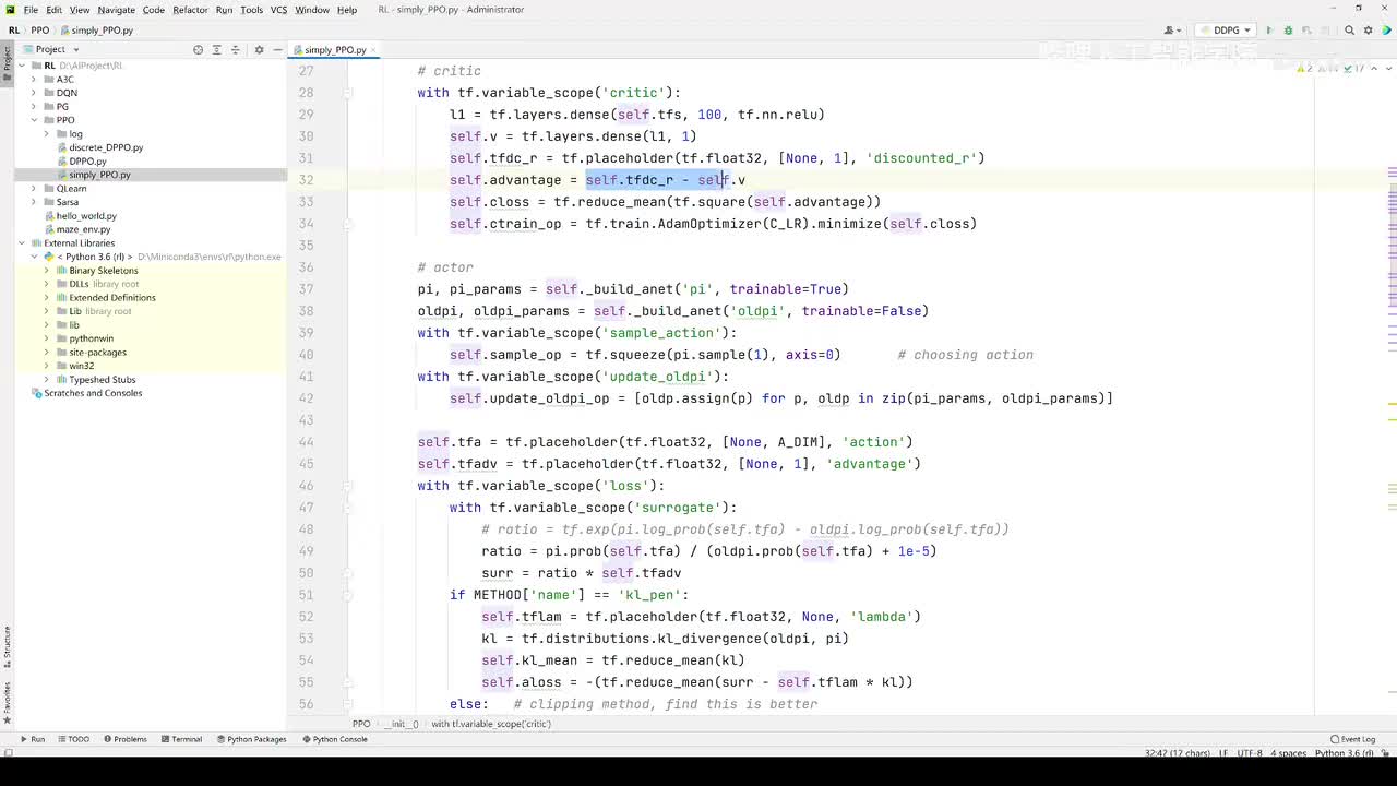 【2025版】85-代码实战_定义PPO1和PPO2不同版本Actor的Loss计算逻辑