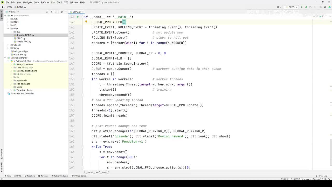 【2025版】88-代码实战_DPPO_创建一个PPO和多个Worker_创建多线程