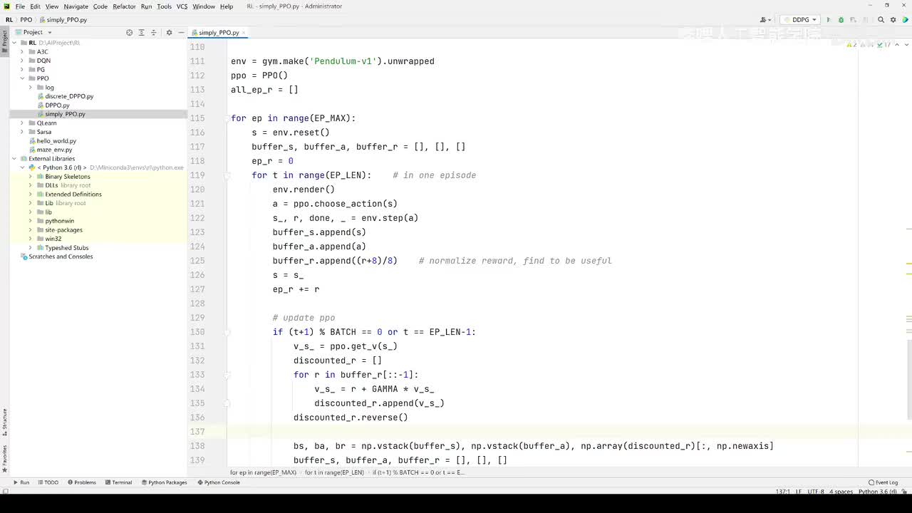 【2025版】84-代码实战_PPO与环境整体交互_Actor与Critic网络构建