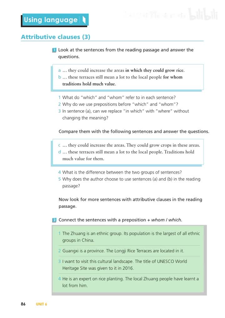 必修一 UNIT6 P89 活动7