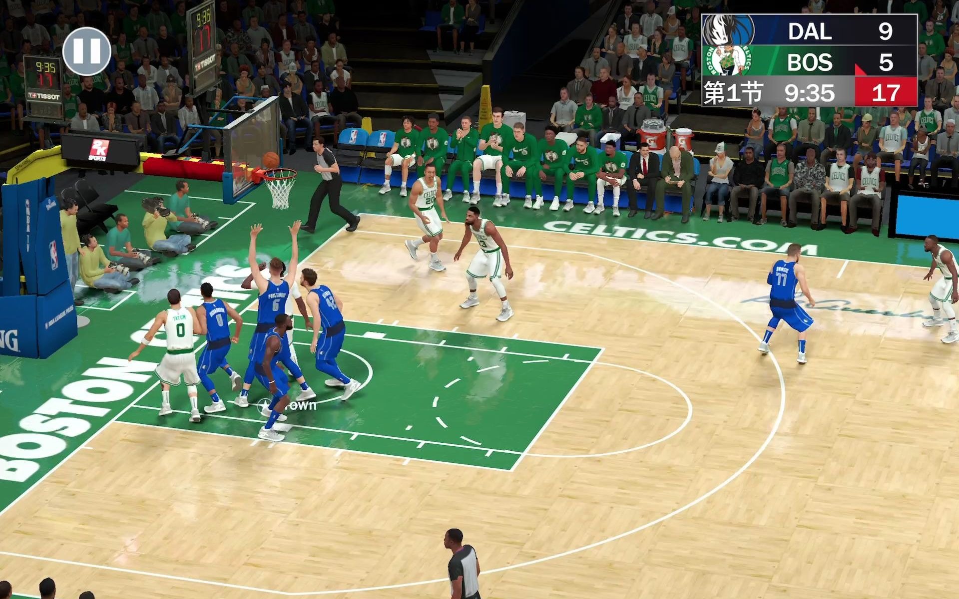 nba2k21手游版最高画质快速比赛录屏凯尔特人vs独行侠