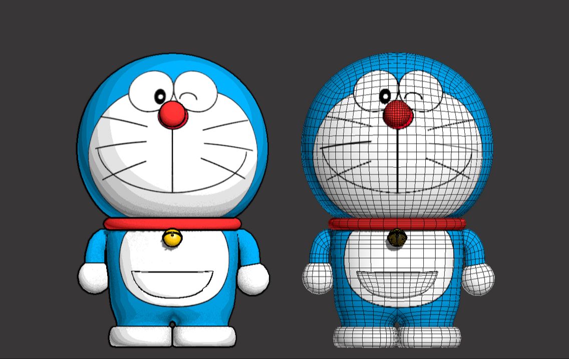 童年动画角色哆啦a梦模型制作,零基础小白也能制作的案例,3dmax模型