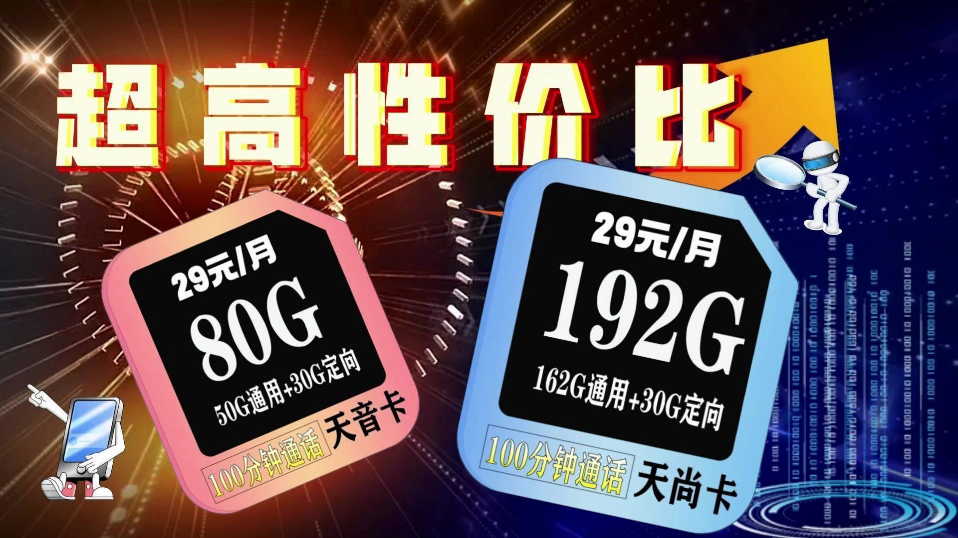 谁能不心动?!29元192G+100分钟,高性价比!巨好用!2024流量卡推荐、电信移动广电5G手机卡、流量卡、电话卡推荐 流量卡天小星哔哩哔哩bilibili