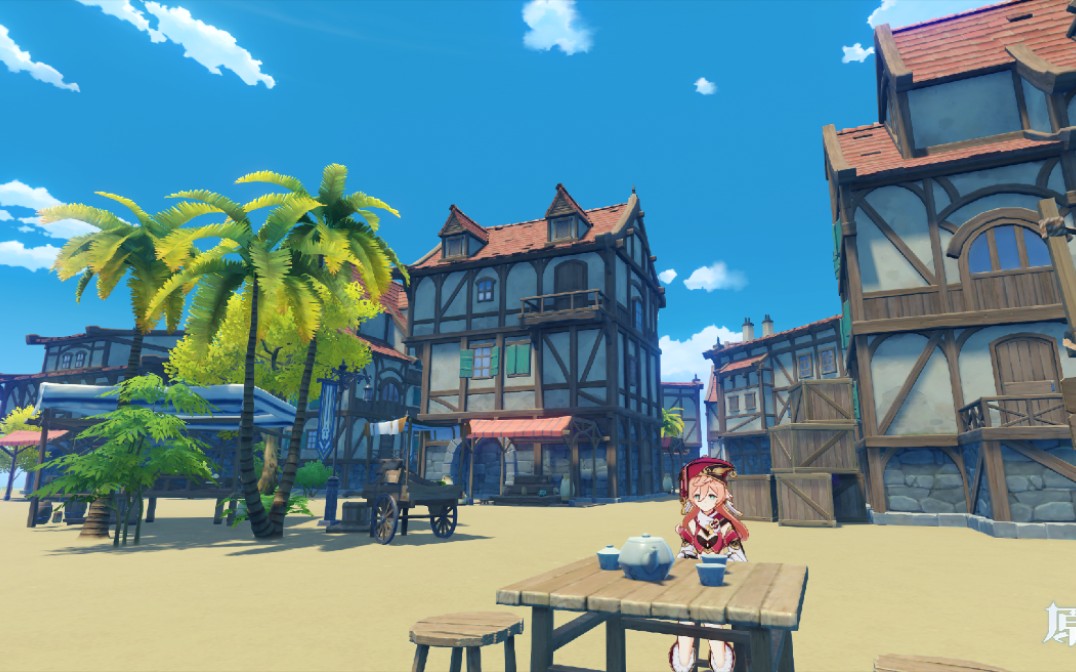 活动作品原神家园蒙德风格海边小镇