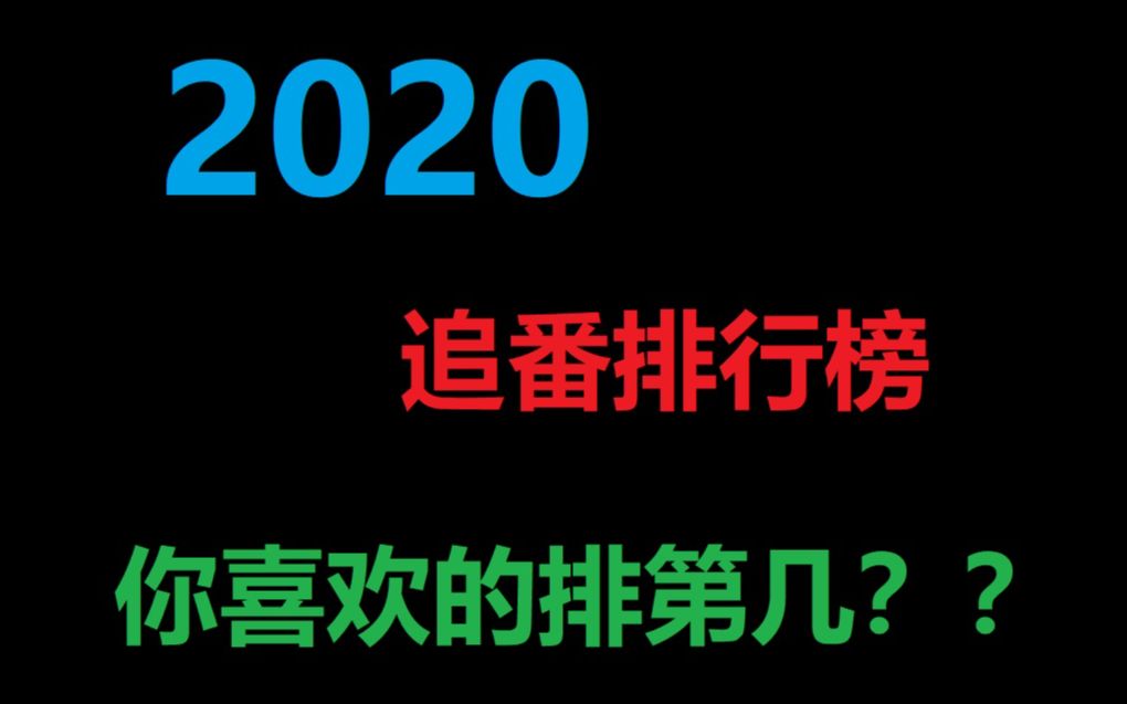 2020年番剧追番量排行榜哔哩哔哩bilibili