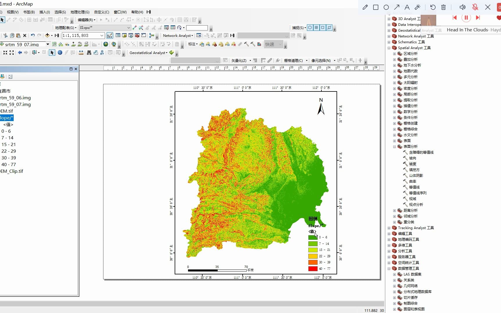 ArcGIS基础操作—坡度分析与专题图制作哔哩哔哩bilibili