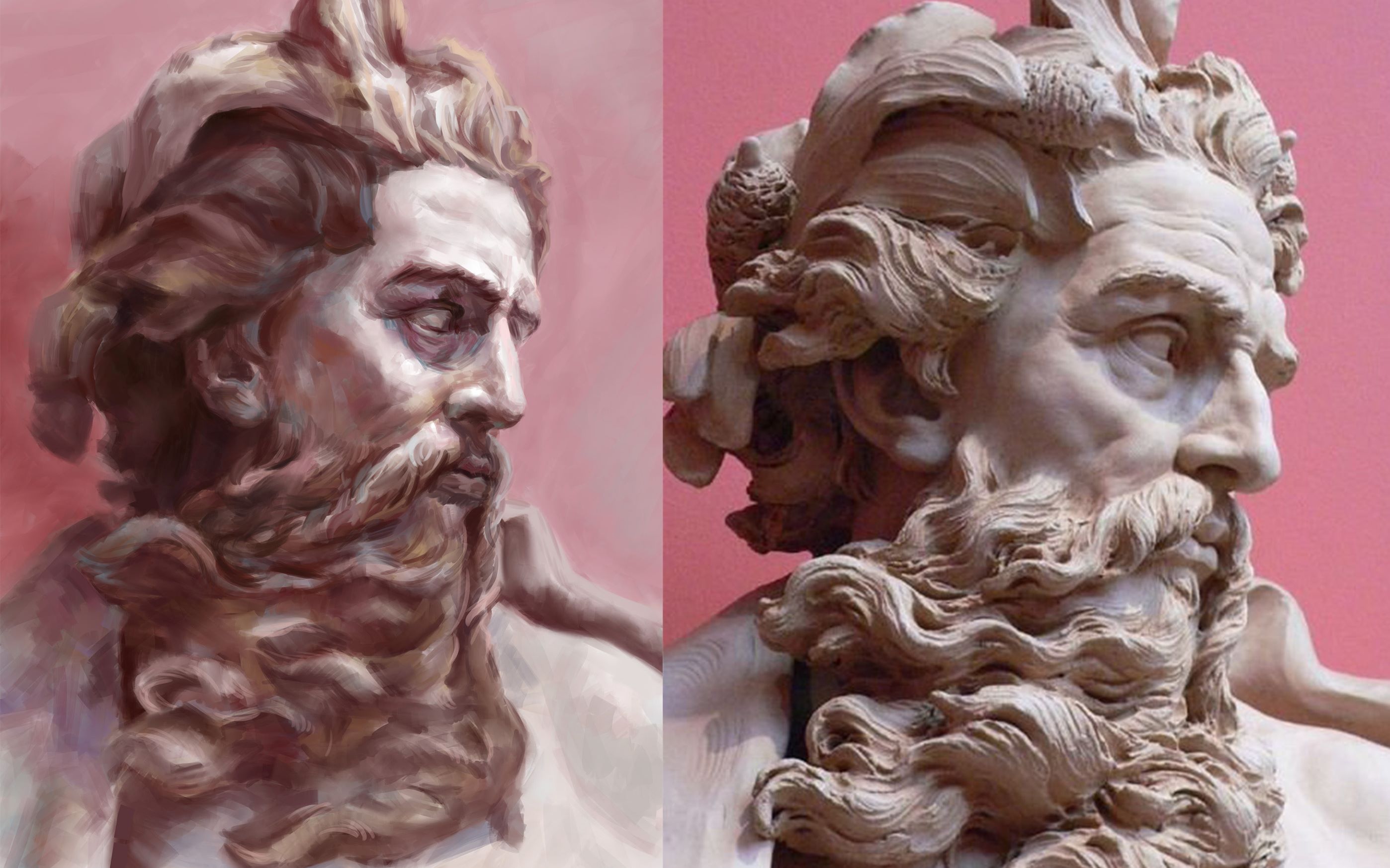 【photoshop】板绘练习 彩色石膏像