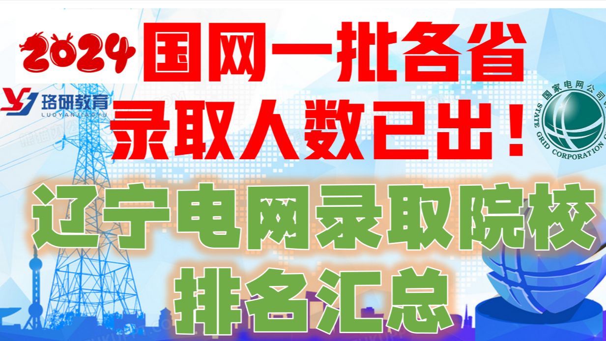 【辽宁电网】2024国网各省录取院校排名之辽宁电网,看看辽宁电网一批都录用了那些院校?||国家电网||南方电网||电气工程||电气就业指导||国网招聘||电网考...