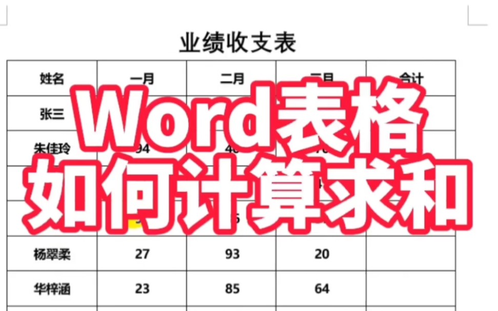 Word表格快速计算求和哔哩哔哩bilibili