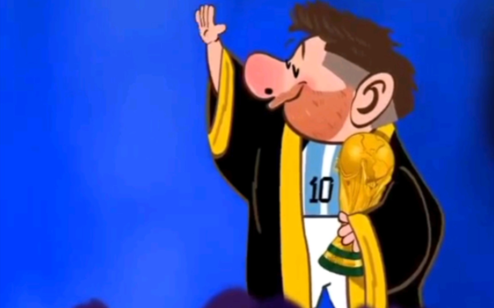 【梅西封王卡通版】用动画的形式表现梅西卡塔尔封王!大家喜欢么