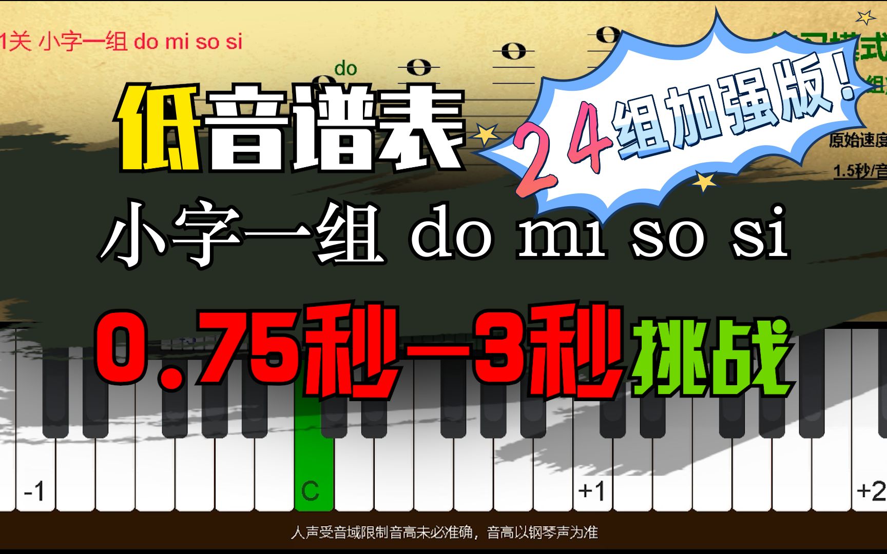 低音谱表0.75秒3秒可变练习 小字一组 do mi so si 学认五线谱——从3秒到0.3秒系列哔哩哔哩bilibili