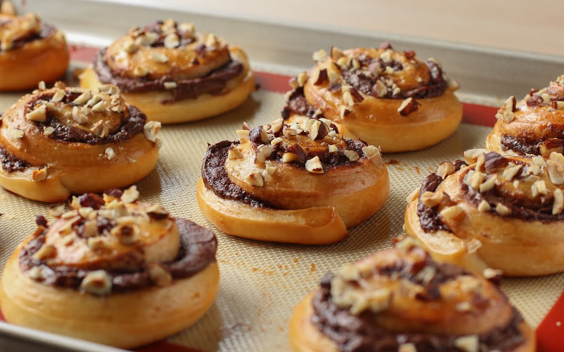 【passion】榛子巧克力面包卷~|hazelnut chocolate sweet roll