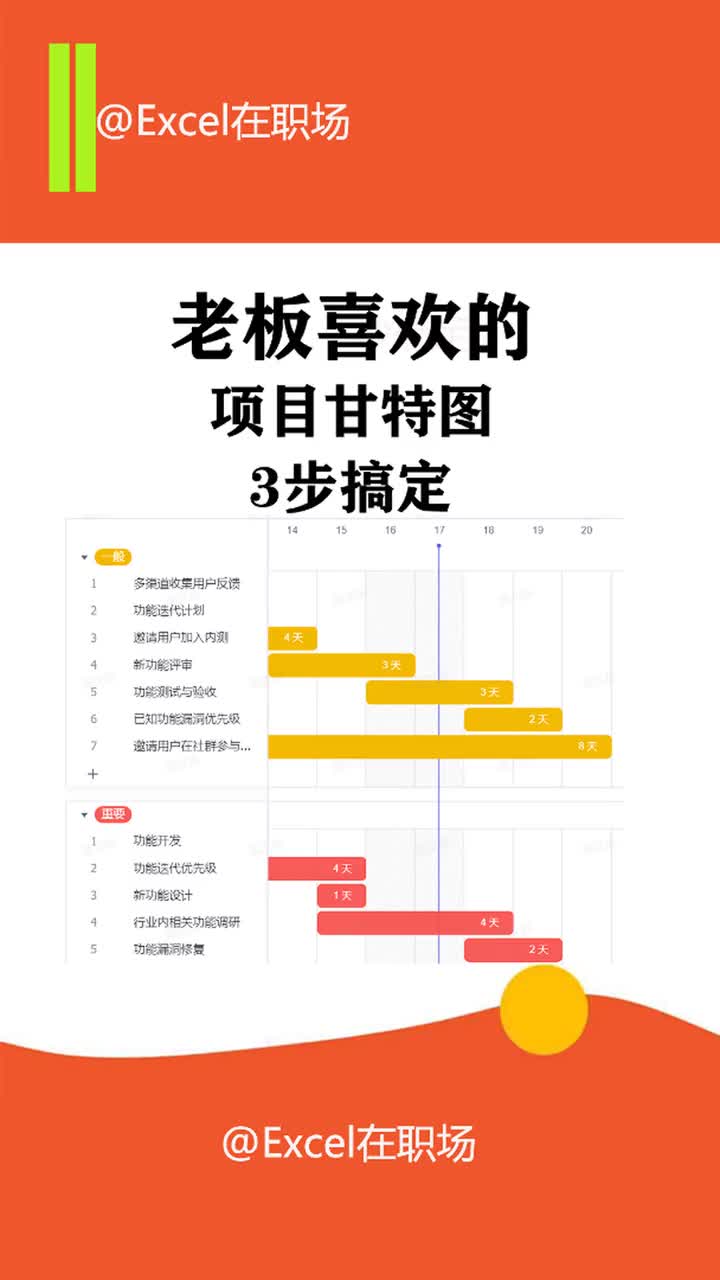 还在用excel么 做老板喜欢的项目计划甘特图,办公技巧 excel哔哩哔哩bilibili