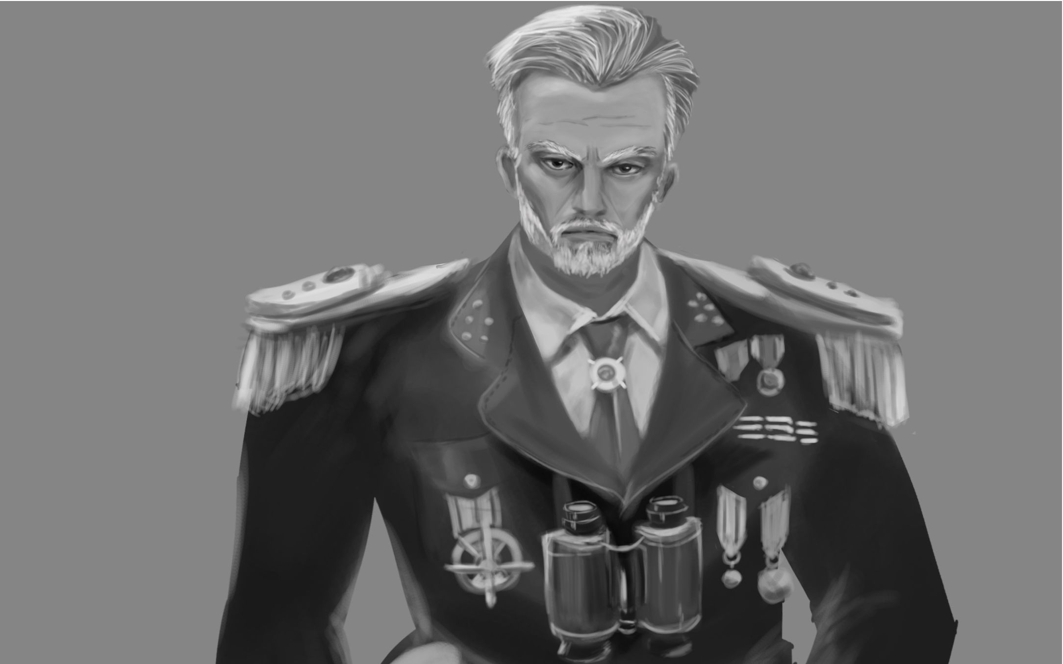 给帅气大叔杰克特画一张黑白照