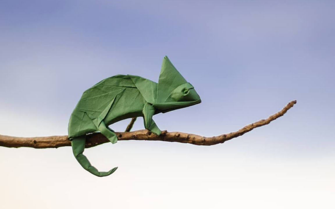 【red paper / jm07s】折纸变色龙