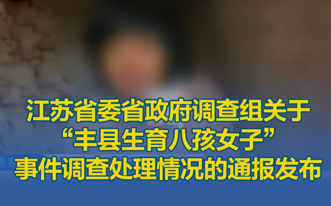 结果来了!江苏省委省政府调查组关于 “丰县生育八孩女子” 事件调查处理情况的通报发布哔哩哔哩bilibili