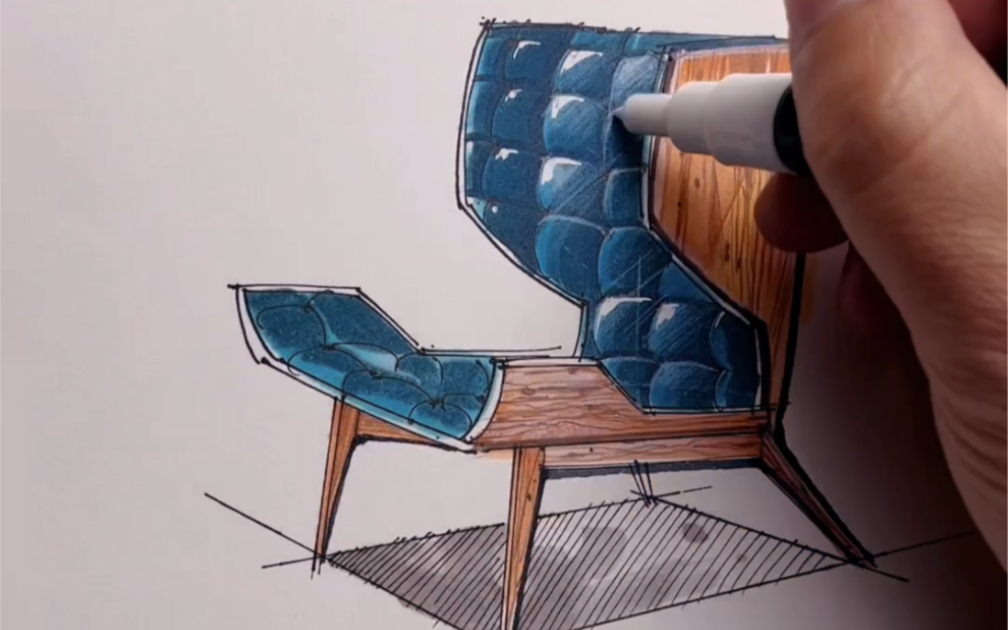 椅子手绘 马克笔图片