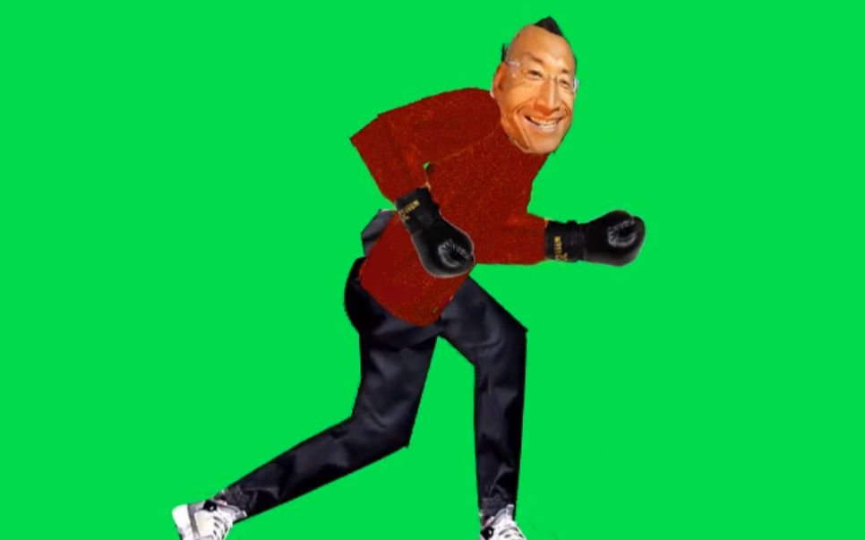 奥利给跑步绿幕素材