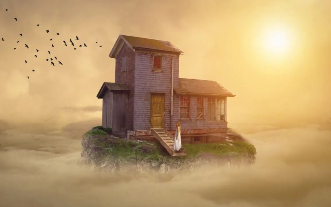 【ps教程】ps合成教程云中房屋-cloud house photoshop