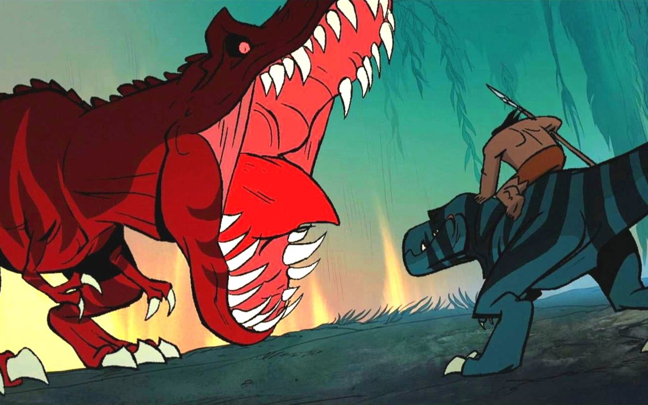 妻儿被巨龙吞下原始人骑着恐龙报仇硬核动漫史前战纪