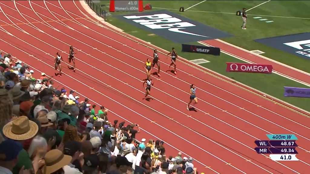 2025钻石联赛尤金站女子400米 麦克劳克林49.43夺冠