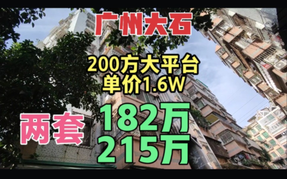 广州番禺大石两套房 南北对流 单价1.6W 中间还有200平方大平台独立使用哔哩哔哩bilibili