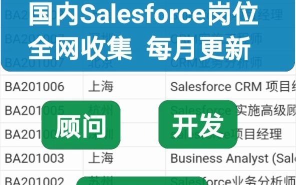 国内最全的Salesforce岗位来啦哔哩哔哩bilibili