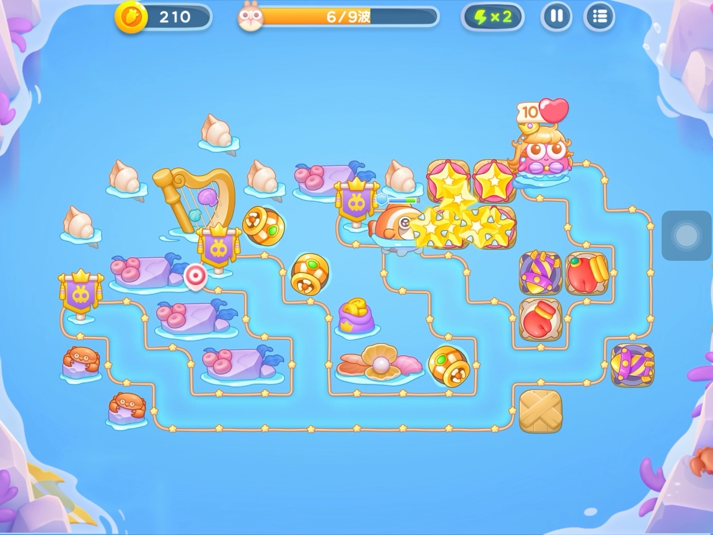 【保卫萝卜4】海的闺女 第68关 全清 无伤 完美通关攻略!