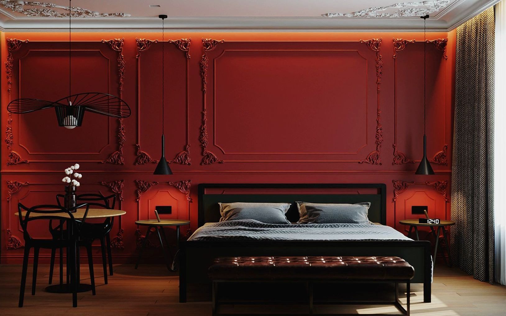 红绿软装搭配 #平层案例 红绿色的搭配,是你能接受的配色吗? #知末网