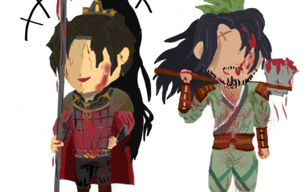 【无悔华夏】粉丝要求:三头身章邯和英布绘画过程