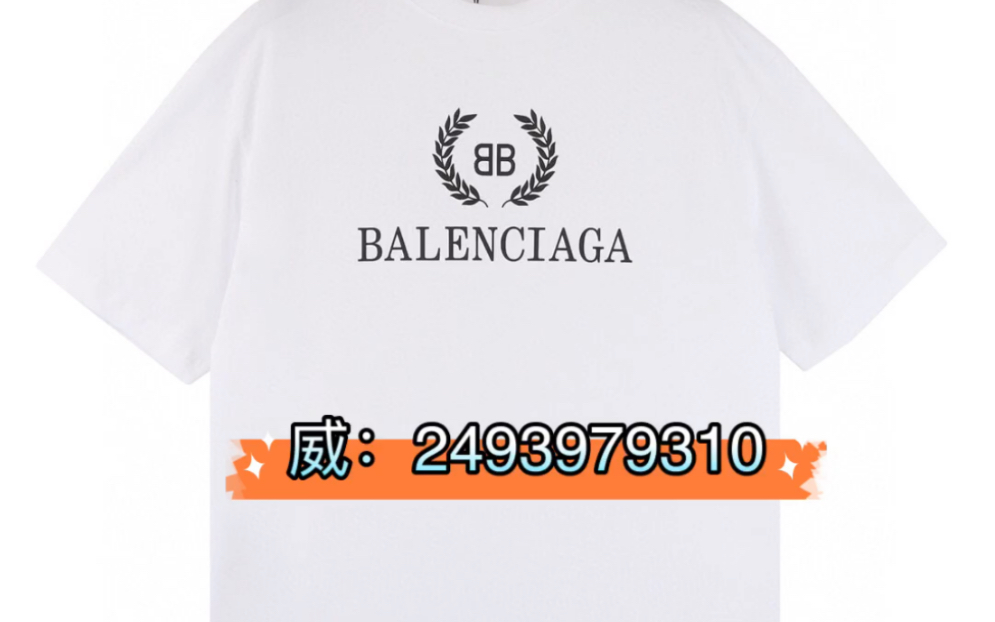 Balenciaga/巴黎世家麦穗印花圆领T恤哔哩哔哩bilibili