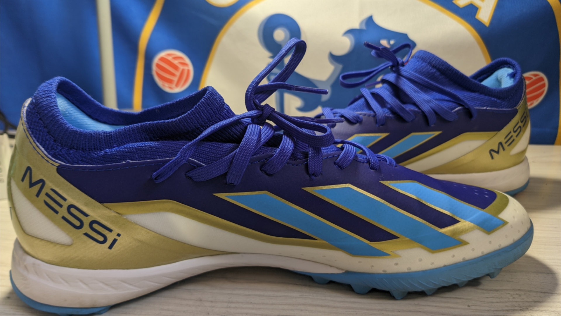 阿迪达斯adidas x crazyfast messi league tf足球鞋(梅西配色)开箱