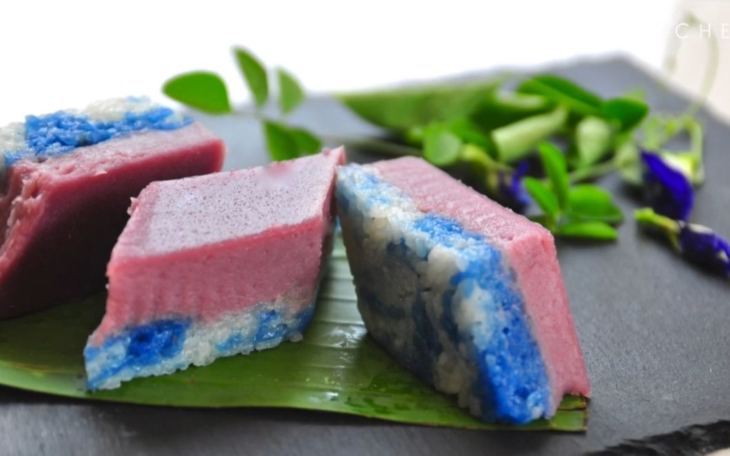 紫薯双色糯米糕食谱!