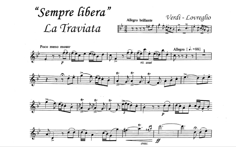 [图]【单簧管】茶花女《永远自由》TRAVIATA "Sempre libera" Corrado Giuffredi