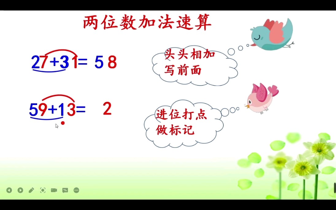 [图]一年级数学两位数加法速算