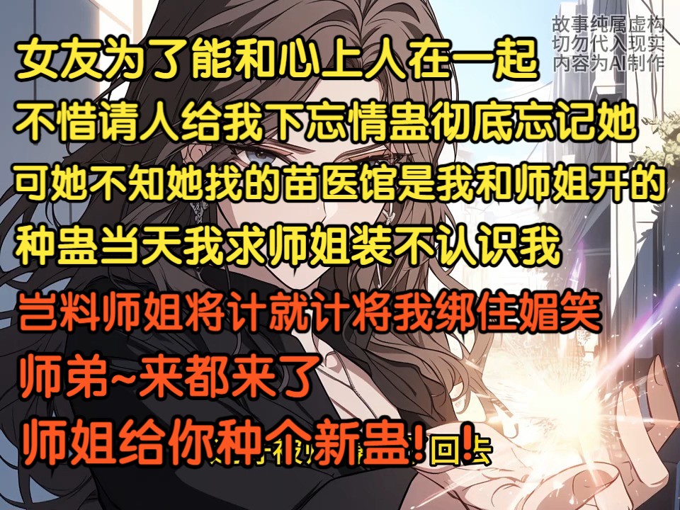 [图]女友为和心上人在一起，不惜请人给我下忘情蛊，可她不知她找的苗医馆是我和师姐开的，下蛊当天我让师姐装不认识我，怎料师姐将计就计媚笑道，师弟，师姐给你种个新蛊