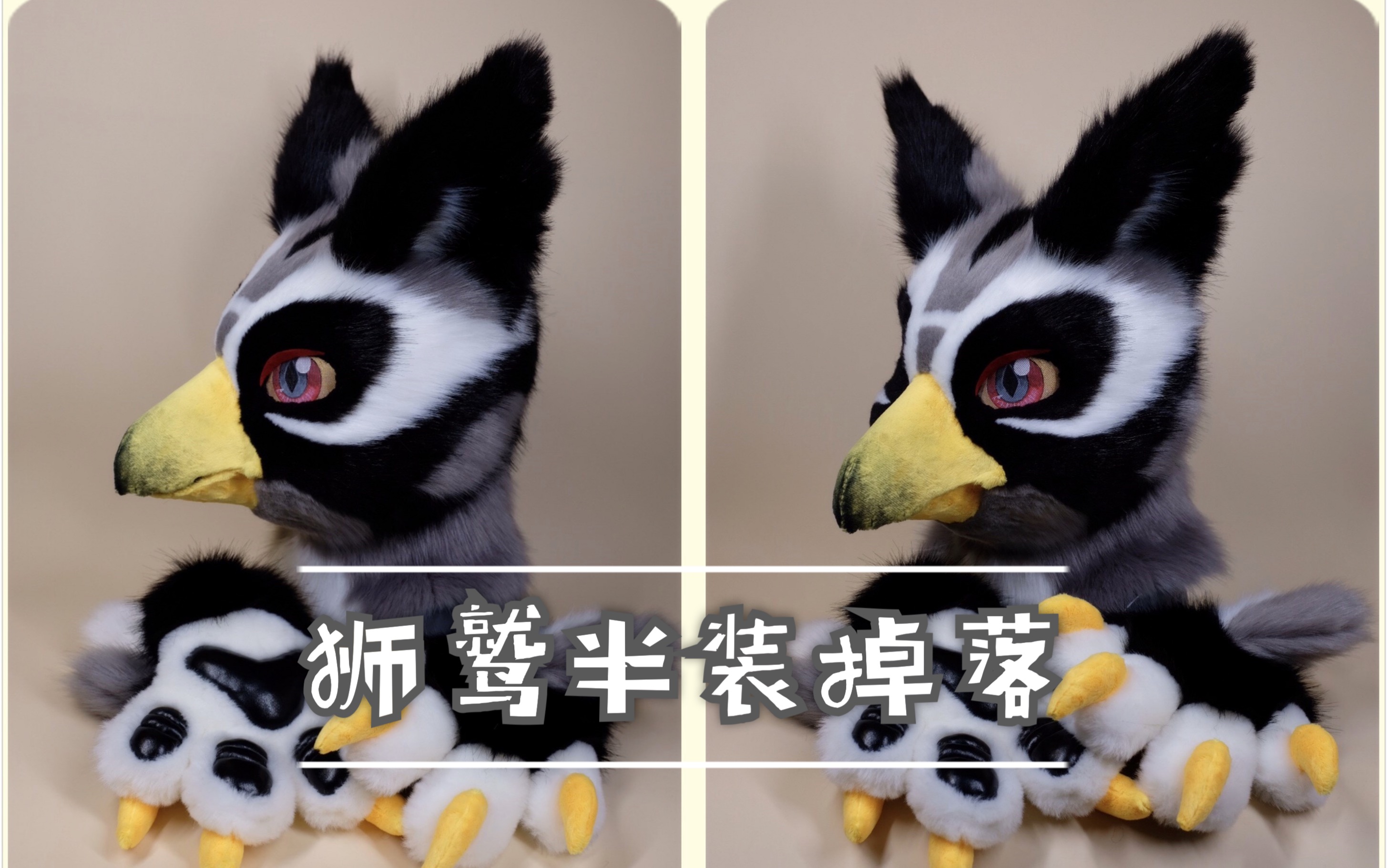 【fursuit制作】动颚狮鹫头 爪爪(感谢麻麻出镜xd
