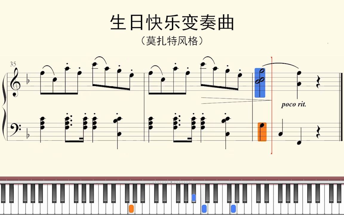 钢琴谱:生日快乐变奏曲(莫扎特风格)