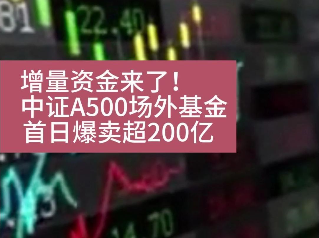 增量资金来了!中证A500场外基金首日爆卖超200亿哔哩哔哩bilibili