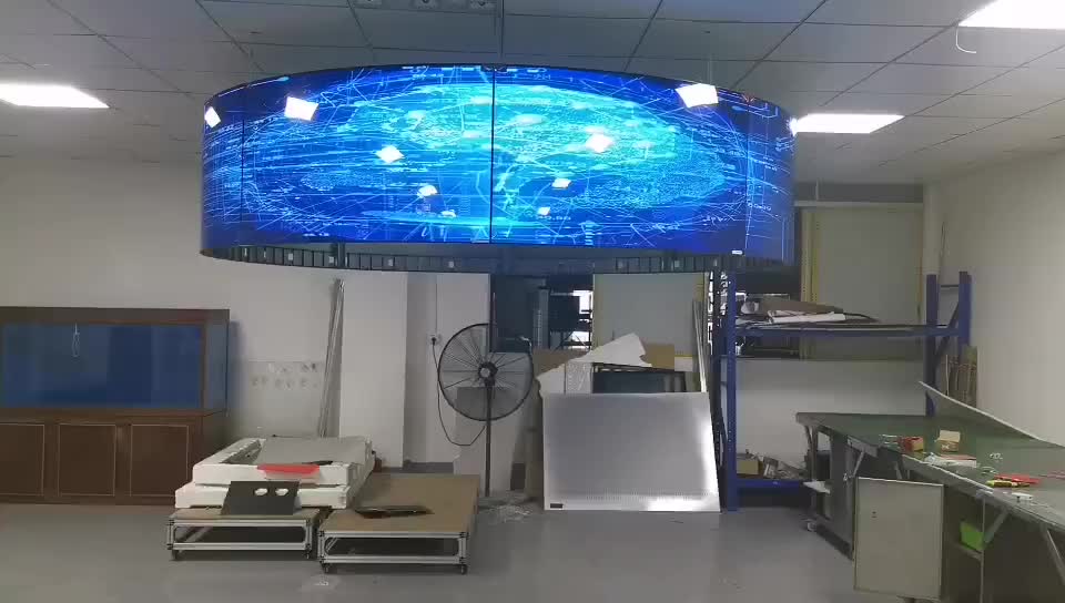 厂家批发55寸oled拼接屏京东方柔性弧形圆环圆柱屏无缝显示电视墙