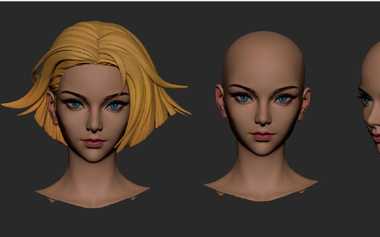 自从学了zbrush,看见胸大的美女不自觉就上手做模型了...哔哩哔哩bilibili