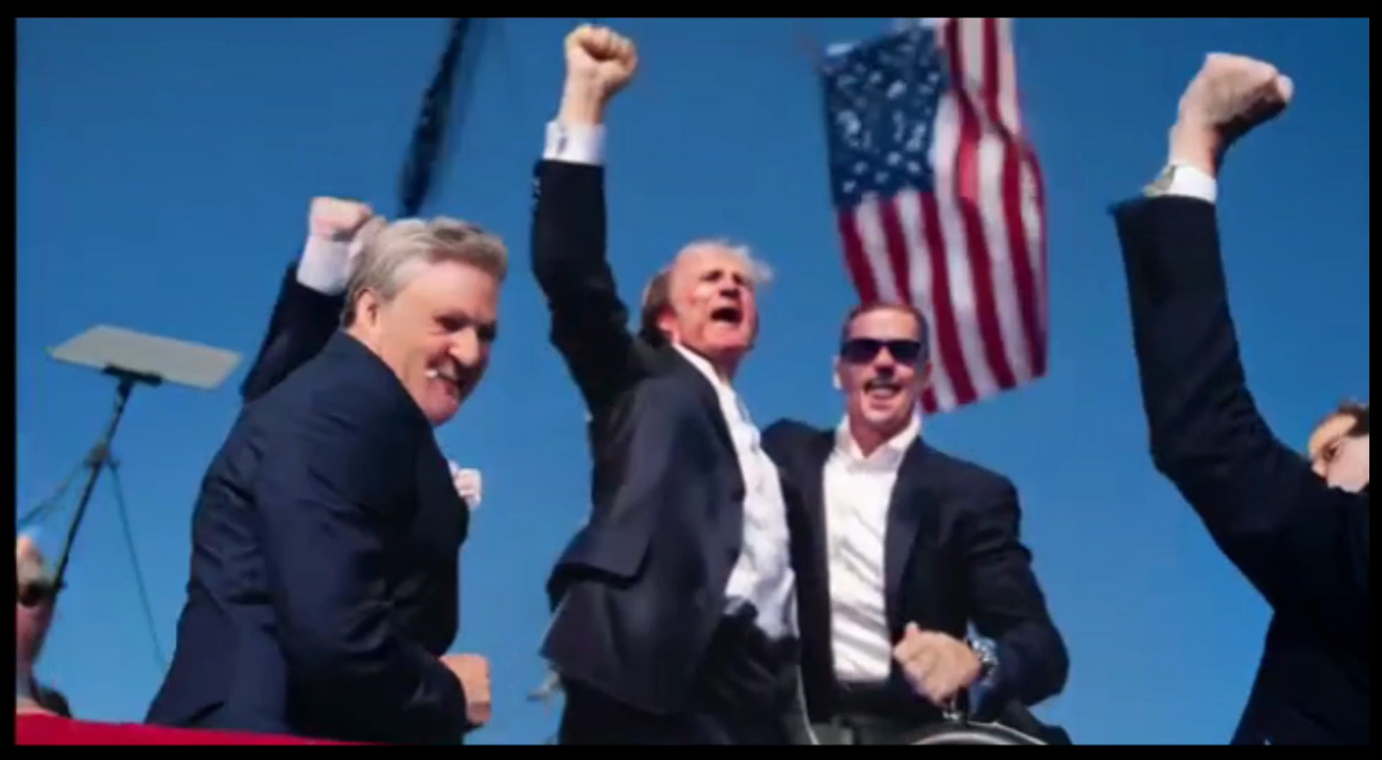 川普遇刺过程以及他的战斗精神