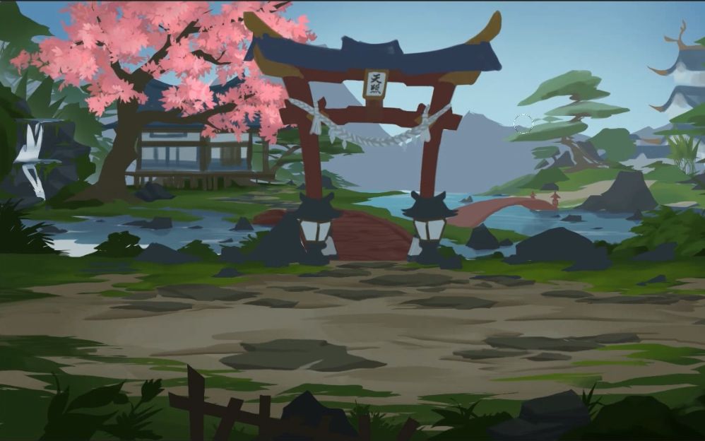 横版战斗场景设计丨cg场景设计丨原画cg教程丨手绘教程丨绘画教程丨cg