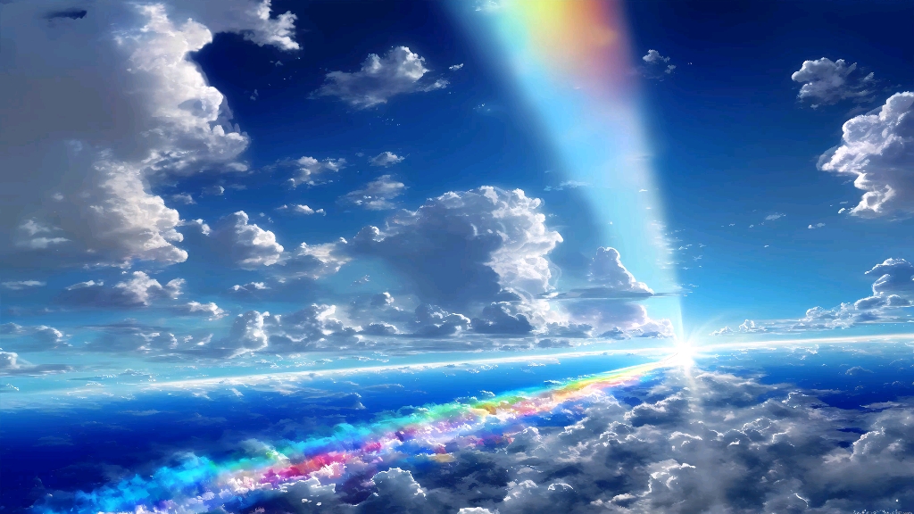 治愈放松的彩虹海