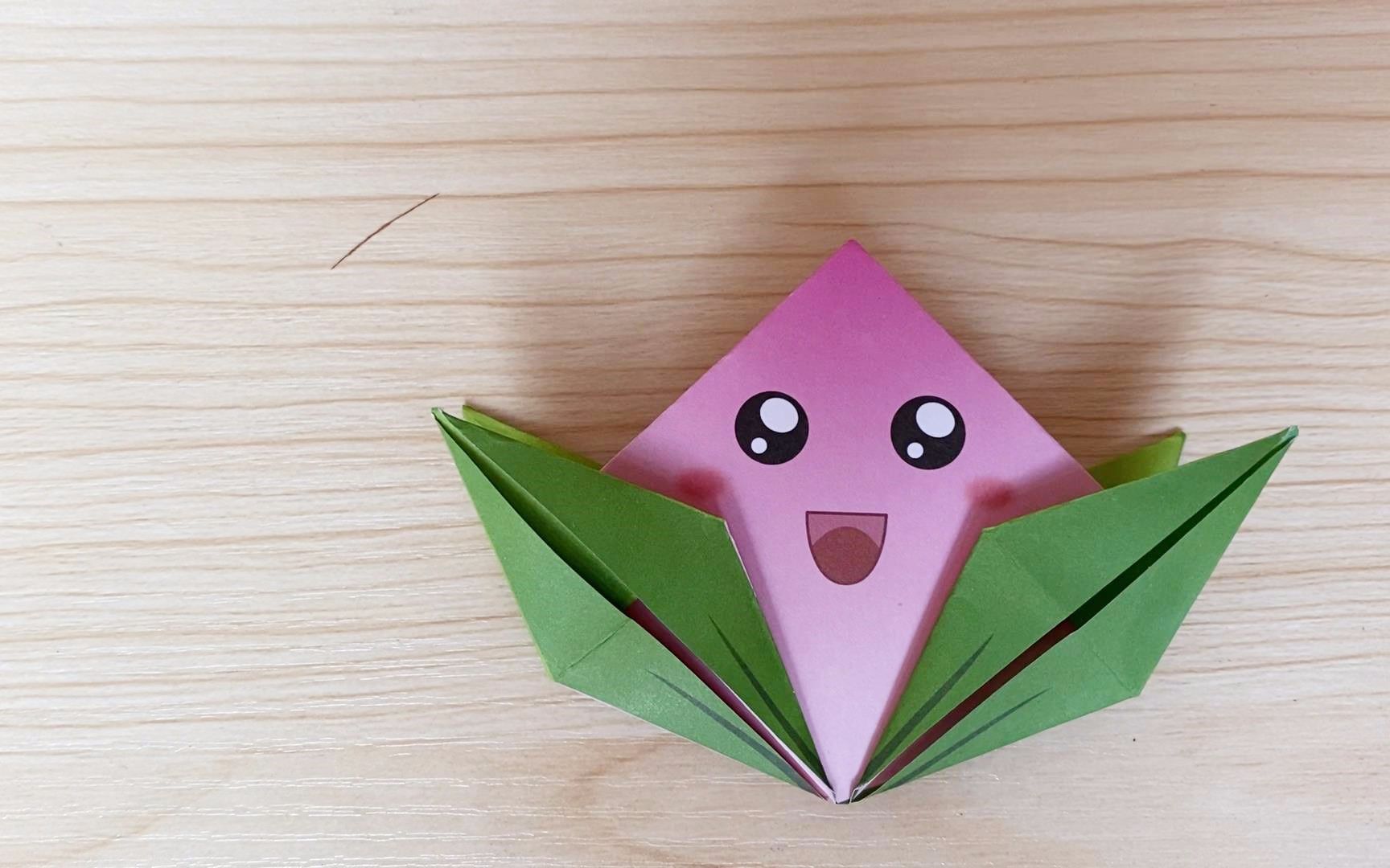 趣味折纸,超萌水蜜桃的折叠方法!