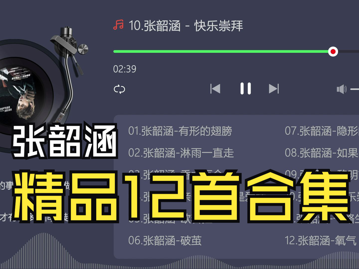 张韶涵-快乐崇拜 | 精品12首合集 特别制作精准歌词版 她的歌能穿透