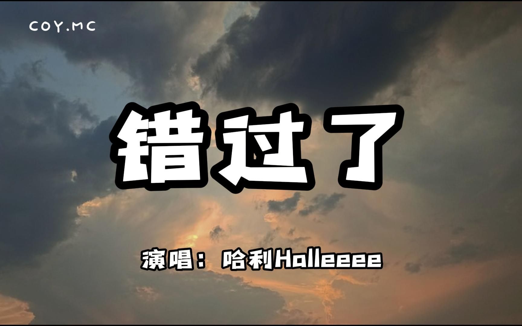 哈利Halleeee  错过了『错过了对的人 回过头却擦身』(动态歌词/Lyrics Video)哔哩哔哩bilibili