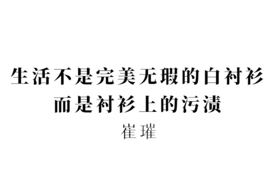 生活不是完美无瑕的白衬衫,而是衬衫上的污渍哔哩哔哩bilibili