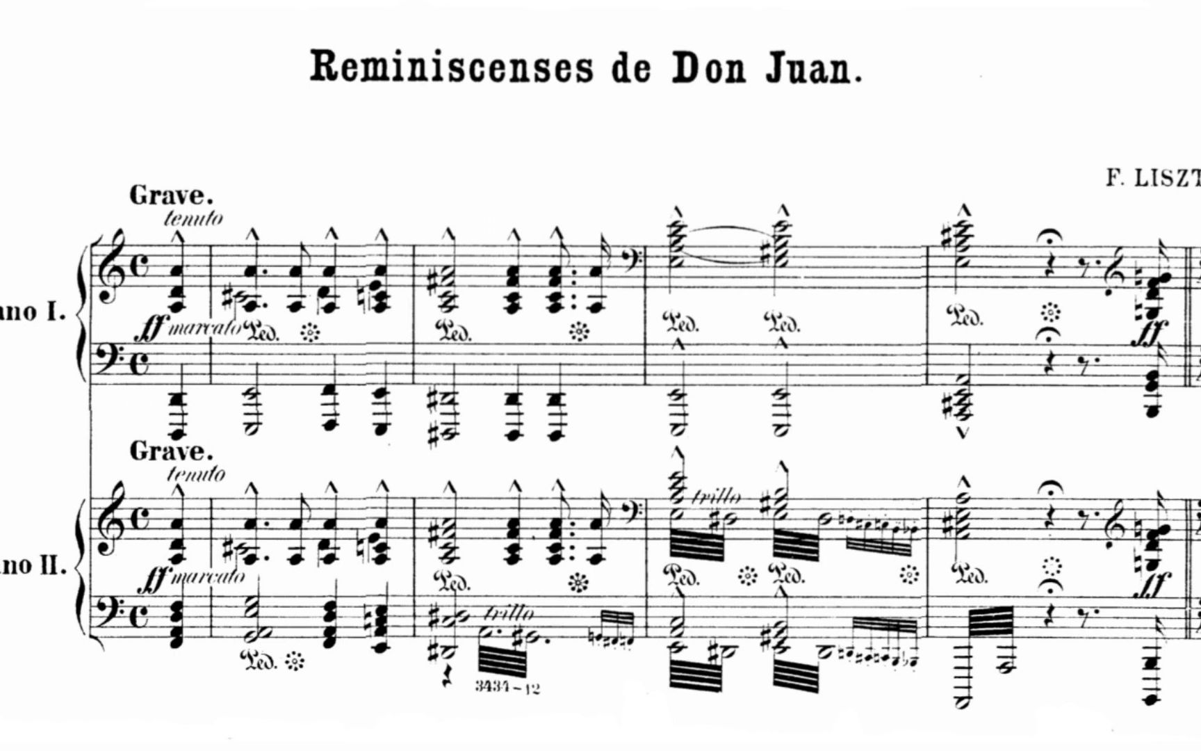 [图]【双钢琴】李斯特 - 唐璜的回忆 S.656 Franz Liszt - Réminiscences de Don Juan S.656