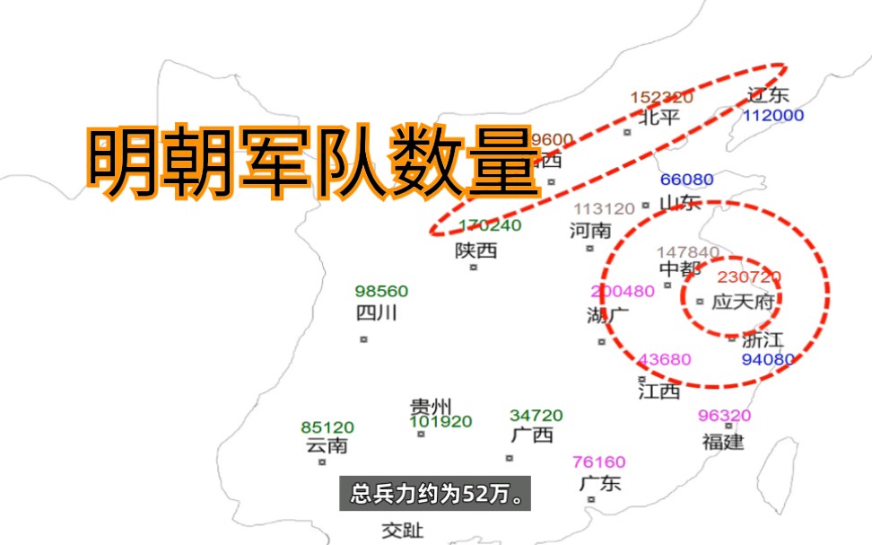 [图]明朝军事力量统计，200万大军是怎样分布的？